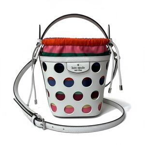 Kate Spade Novelty Pippa Perforated Dot Bucket Crossbody Bag ♠️